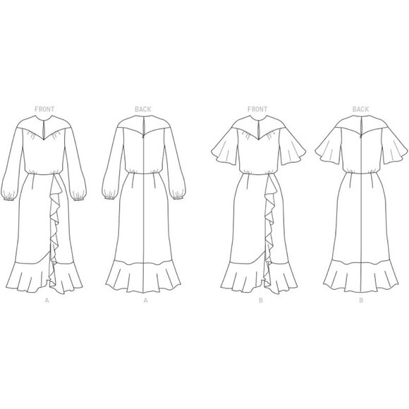 Butterick Lisette B6823 R11069 Misses Dresses Pattern 6-14 Ruffled Hem - Picture 3 of 6